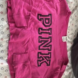 Victoria's Secret PINK Hot Pink Cropped Sweatshirt